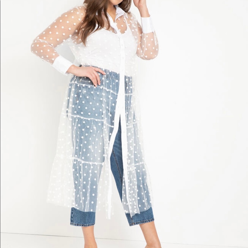 ELOQUII Sheet Dot Dress